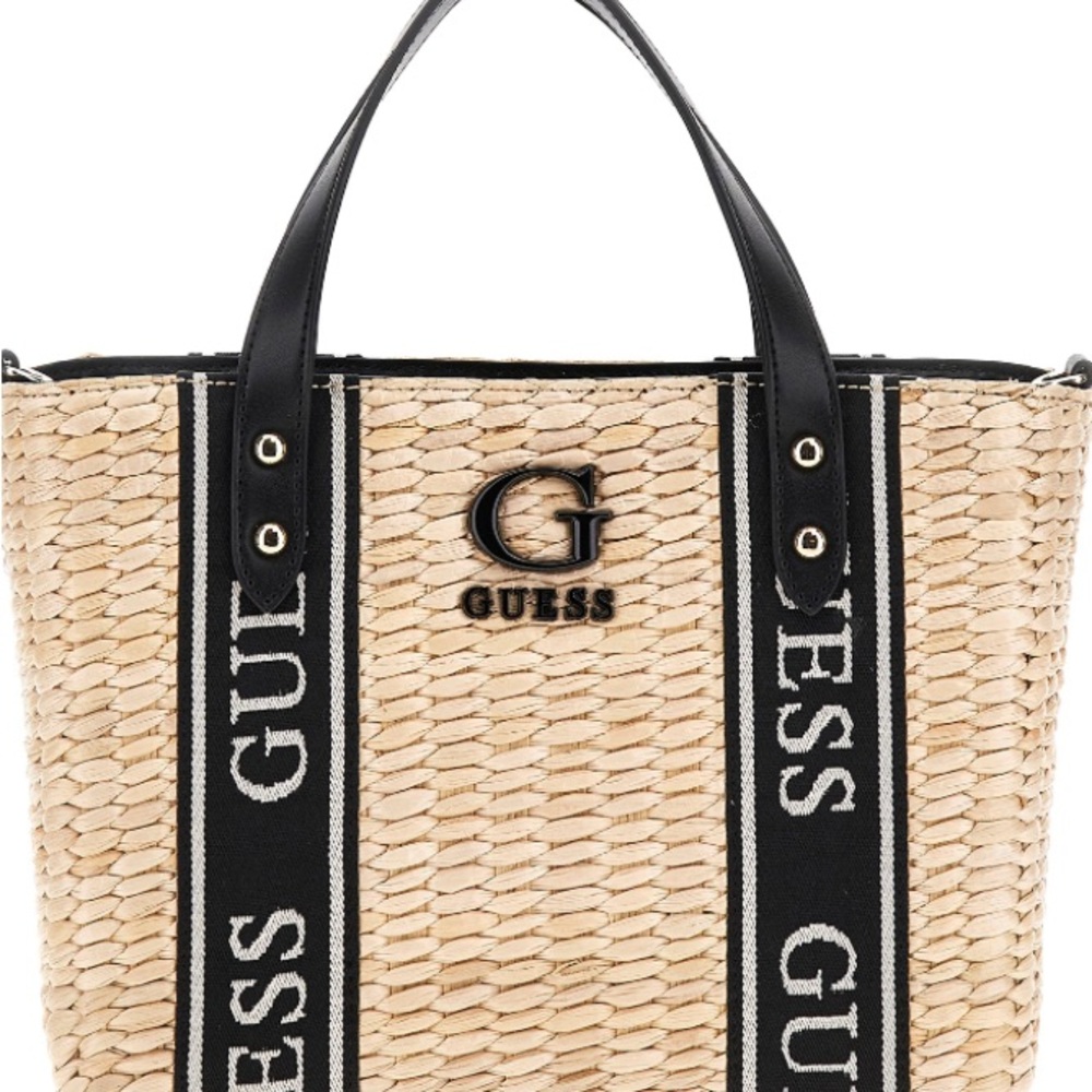 Guess Black and Tan Tote Bag with Classic Design